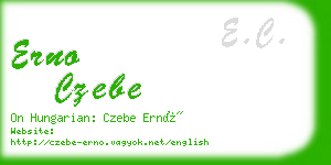 erno czebe business card